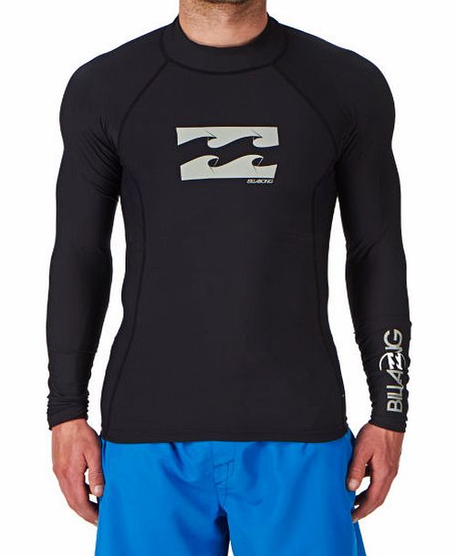 Billabong Mens Billabong Wrap Long Sleeve Rash Vest - Black