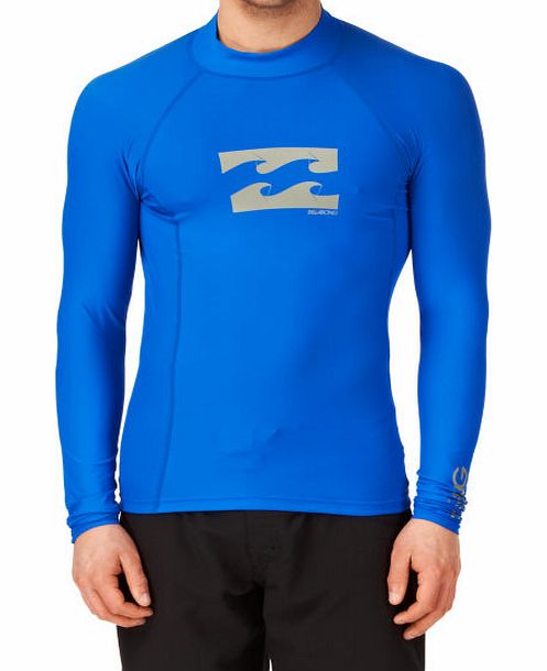 Billabong Mens Billabong Wrap Long Sleeve Rash Vest - Blue