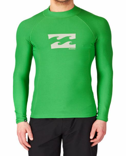Billabong Mens Billabong Wrap Long Sleeve Rash Vest - Green