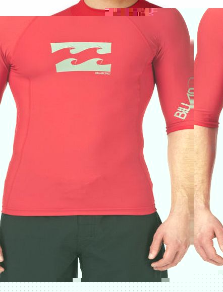 Billabong Mens Billabong Wrap Short Sleeve Rash Vest - Red