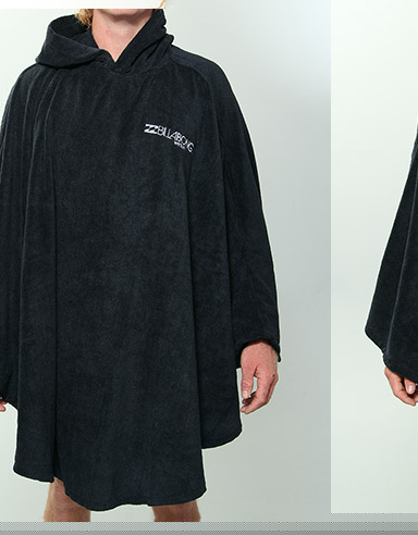 Pancho Towelling poncho - Black
