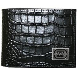 billabong Texas Croco Leather Wallet - Black