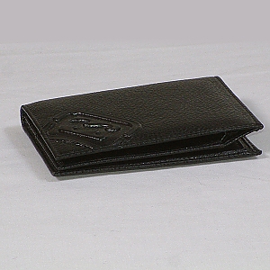 Vertical Leather Wallet - Black