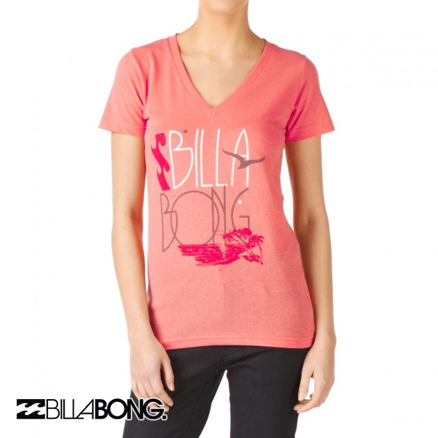 Womens Billabong Carlos T-Shirt - Peach Melba