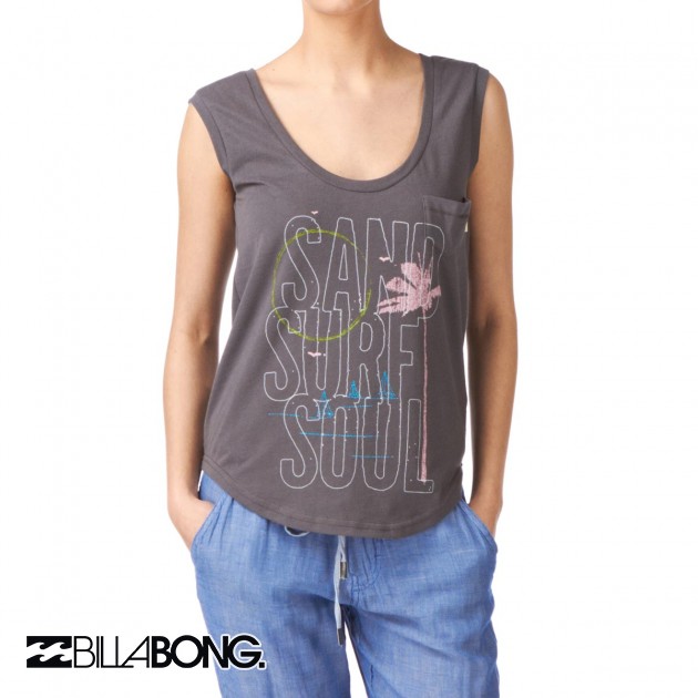 Womens Billabong Niki T-Shirt - Elephant Grey