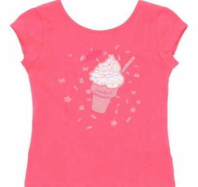 Billieblush Ice Cream Cone T-shirt Fluorescent pink `2 years