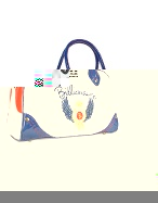 Billionaire White Embroidered Logo Bowler Handbag