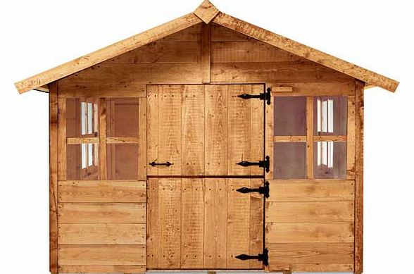 Lodge Playhouse With Picket Fence
