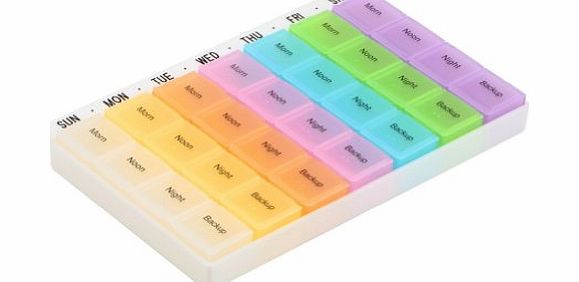 Bingo-uk 7 Day Pill Medicine Tablet Box Dispenser Organizer Case with 28 compartments