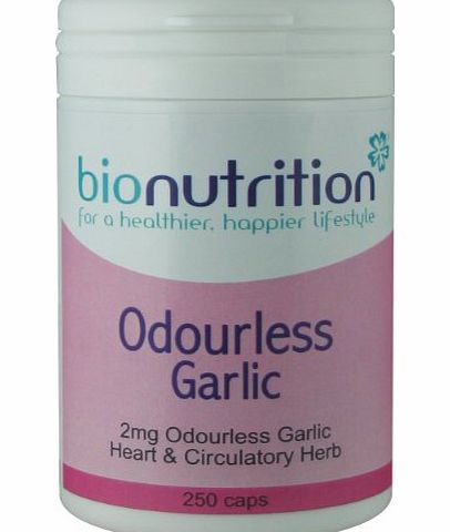 Bio Nutrition Odourless Garlic 2mg Pearl : Healthy heart herb : 250 caps
