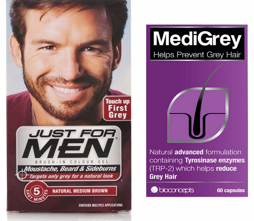 MediGrey Hair Formula & Just For Men Brush In -