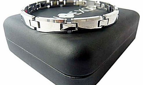 Bioexcel Tungsten Quantum Energy Magnetic Bracelet - Silver Plain Tab Design (Female)