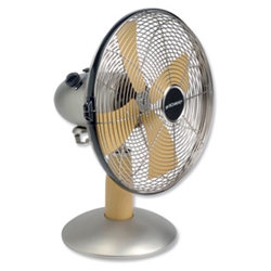 Bionaire 30 cm Chrome and Beech Wood Desk Fan