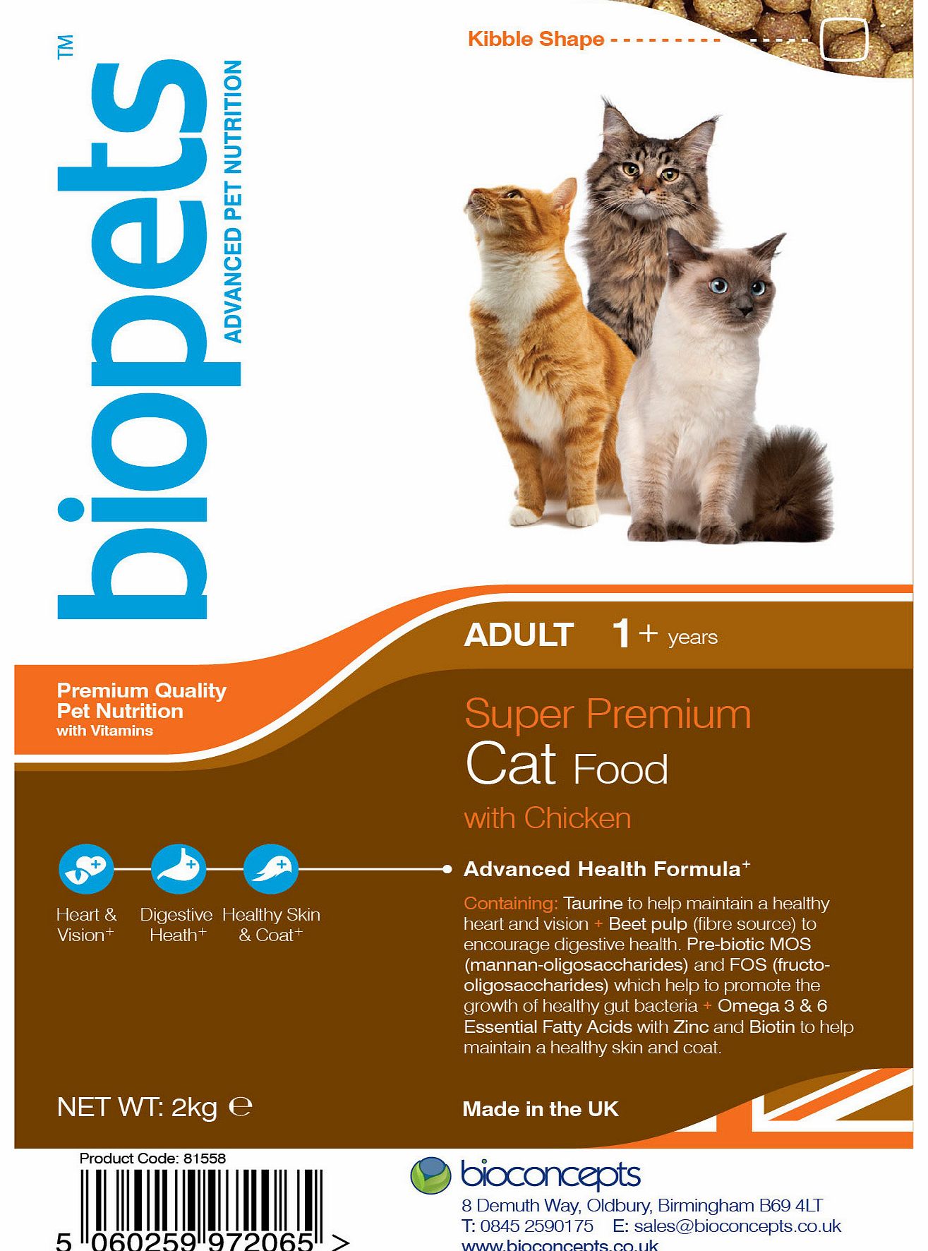 Biopets Super Premium Cat Food With Chicken 2kg