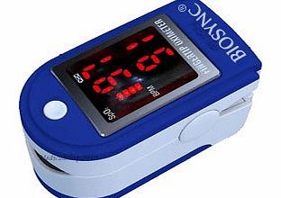 Biosync Finger Pulse Oximeter amp; Heart Rate Monitor w/ Instructions, Lanyard amp; Case - Dark Blue