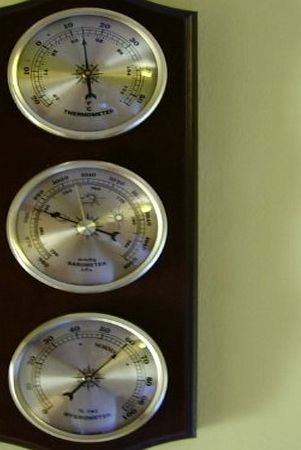 Bioterm Wall Weather Station Barometer Thermometer Hygrometer Gold Coloured Dials Quality Instrument