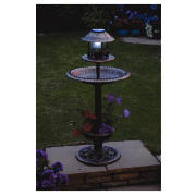 Bird Bath / Feeder with solar light and planter