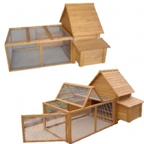 Bird Flat Packed Poultry House and Run Combo 127 X 64