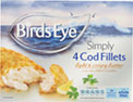 Birds Eye 4 Simply Cod Fillets in Batter (450g) Cheapest in ASDA Today!