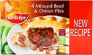 Birds Eye Minced Beef and Onion Pies (4x155g) Cheapest in Sainsburys Today! On Offer