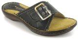 ... Sand 2` Ladies Leather Mule Sandals With Buckle Feature - Black - 6 UK