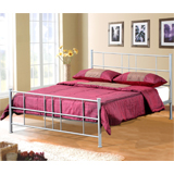 135cm Pluto Double Metal Bed Frame in Silver with slatted base