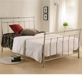 135cm Venice Metal Double Bedframe in Pewter with Sprung Slats