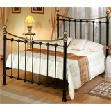 Birlea 150cm Kelso Kingsize Victorian style Metal Bed Frame in Black with Antique Brass finials