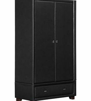 Birlea Brooklyn Robe Black 2 Door 1 Drawer