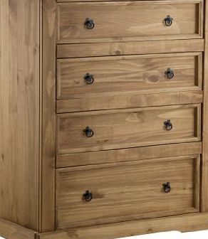 Birlea Corona 4-Drawer Chest, Waxed Pine