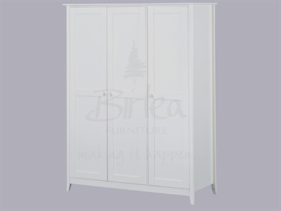 Birlea Cotswold 3 Door Wardrobe White Small Single