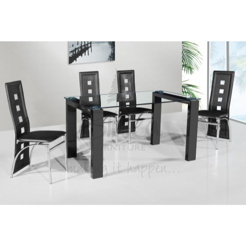Birlea Furniture Finchley Dining Set in Black