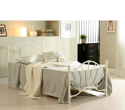 Birlea Furniture Ltd Clearance - Eleanor Single Cream Metal Bedstead