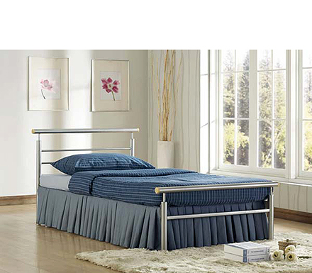 Birlea Furniture Ltd Hart Single Metal Bedstead in Silver