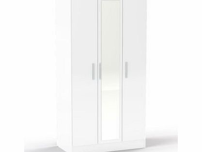 Birlea Lynx 3 Door Mirror White Wardrobe