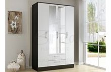 Birlea Lynx 4 Door 2 Drawer Wardrobe Black and