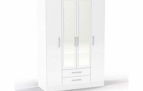 Birlea Lynx 4 Door 2 Drw/Mirror White