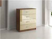 Birlea Lynx 4 Drawer Chest Walnut and Cream