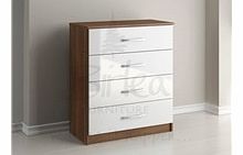 Birlea Lynx 4 Drawer Chest Walnut And White
