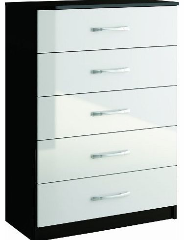 Birlea Lynx 5 Drawer Chest, Black 