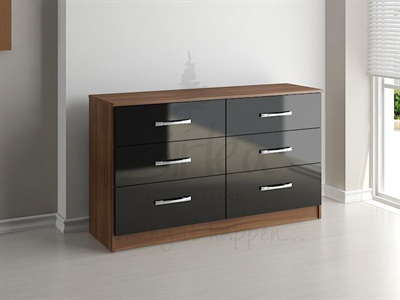 Birlea Lynx 6 Drawer Chest Black Small Single (2