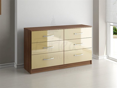 Birlea Lynx 6 Drawer Chest Cream Small Single (2