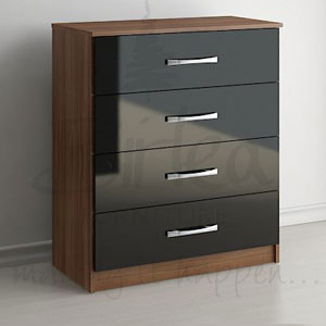 Birlea Lynx Black 4 Drawer Chest