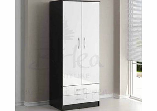 Birlea Lynx Black and White Two Door Wardrobe