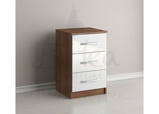 Birlea Lynx Walnut and White Bedside Cabinet