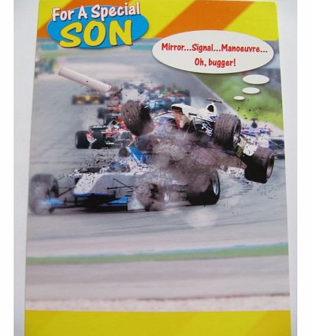 BRILLIANT MIRROR SIGNAL MANOEUVRE OH BUGGER SPECIAL SON BIRTHDAY GREETING CARD