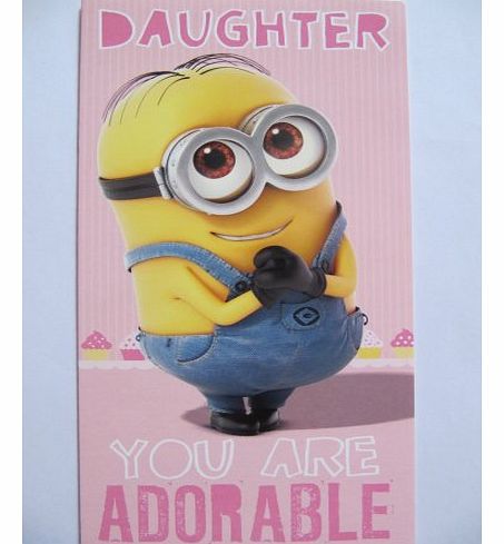 FANTASTIC COLOURFUL DESPICABLE ME2 WITH THE MINIONS DAUGHTER BIRTHDAY GREETING CARD