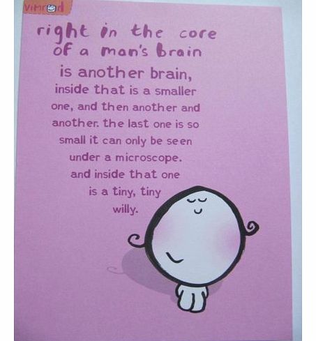 Birthday Cards General BRILLIANT COLOURFUL FUNNY THE CORE OF A MANS BRAIN BIRTHDAY GREETING CARD