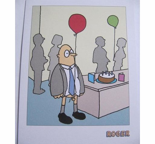 Birthday Cards General BRILLIANT FUNNY ROGER AND HIS WILLY TIED TO THE PARTY BALLOON BIRTHDAY GREETING CARD