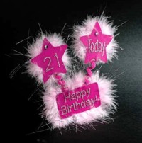 birthday Table Sign: 21 Today Pink Feather